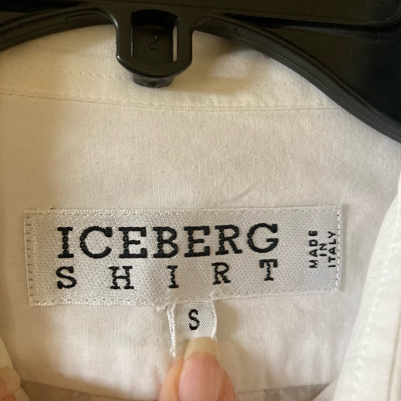 Men Iceberg Peanuts Charlie Brown white button down long sleeve shirt size S - Picture 3 of 9